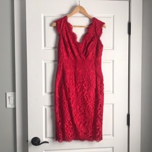 Tadashi red lace dress